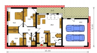 Grundriss des Erdgeschosses - BUNGALOW 149